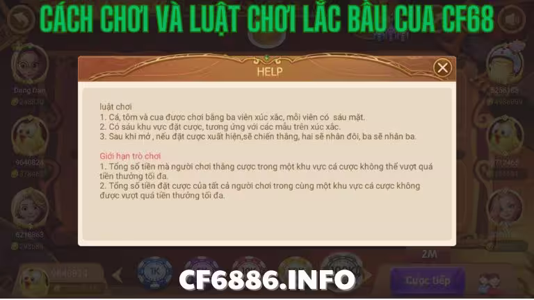 Cách chơi và luật chơi lắc bầu cua cf68