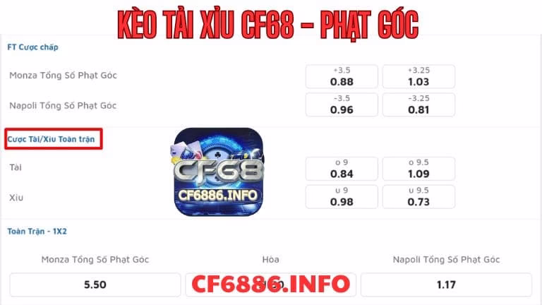 Kèo tài xỉu phạt góc cf68